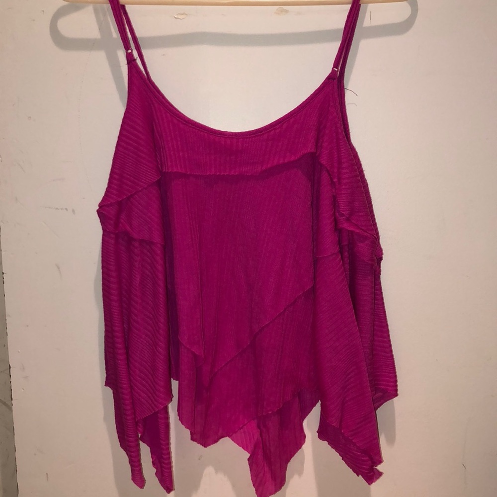 FREE PEOPLE VINTAGE FLOWY PINK GOING OUT TANK - Picture 3 of 4